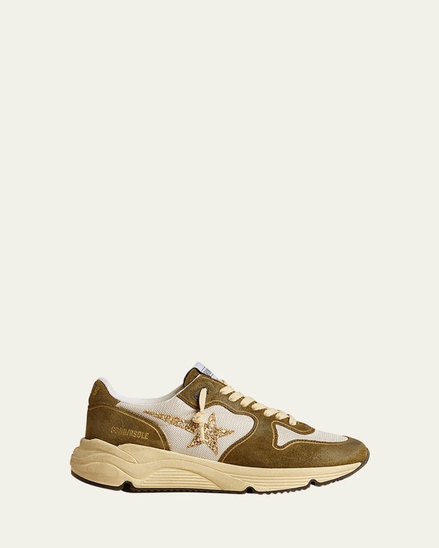 Running Sole Suede and Mesh Sneakers